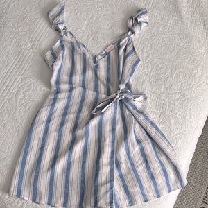 Pink Lily Striped Wrap Romper